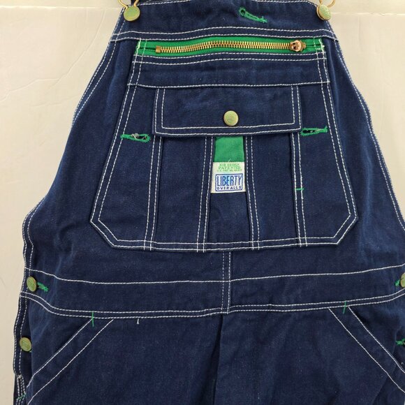 VTG Liberty Mens Overalls Denim Blue Bib Workwear 34x34 USA Farmer Rancher Chore - Picture 4 of 12